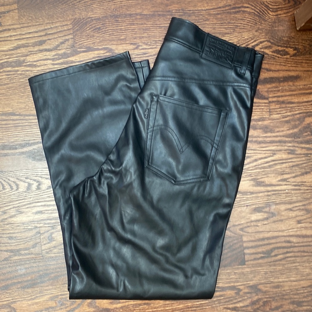 Rare, Levi’s Faux Leather Ribcage Straight, 29x27